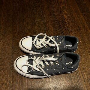 Women's Converse Lowtop denim polka dot